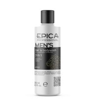 EPICA Professional Mens 3 in 1 Универсальный мужской шампунь для волос и тела, 250 мл