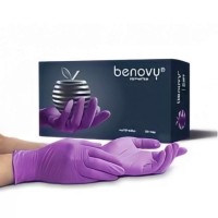 Перчатки, NITRILE Benovy, розовые, 100 шт., XS